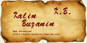 Kalin Bužanin vizit kartica